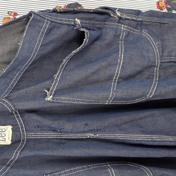 Vintage 60s LEE jelt denim sanforized union made dark blue cotton bib overalls - Picture 3 of 8